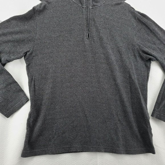 CHAPS Sweater Men's 1/4 Zip Long Sleeve High Neck Pullover Gray Medium - Picture 4 of 12